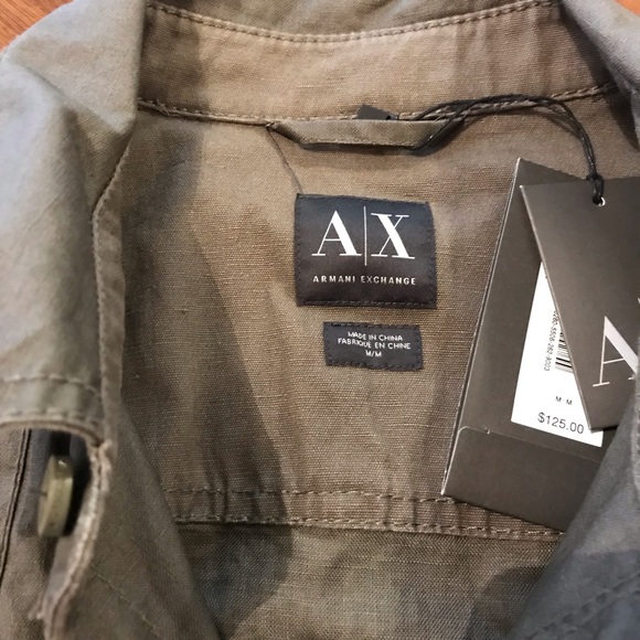 🆕 Armani Exchange Linen Shirt Jacket - Picture 6 of 8